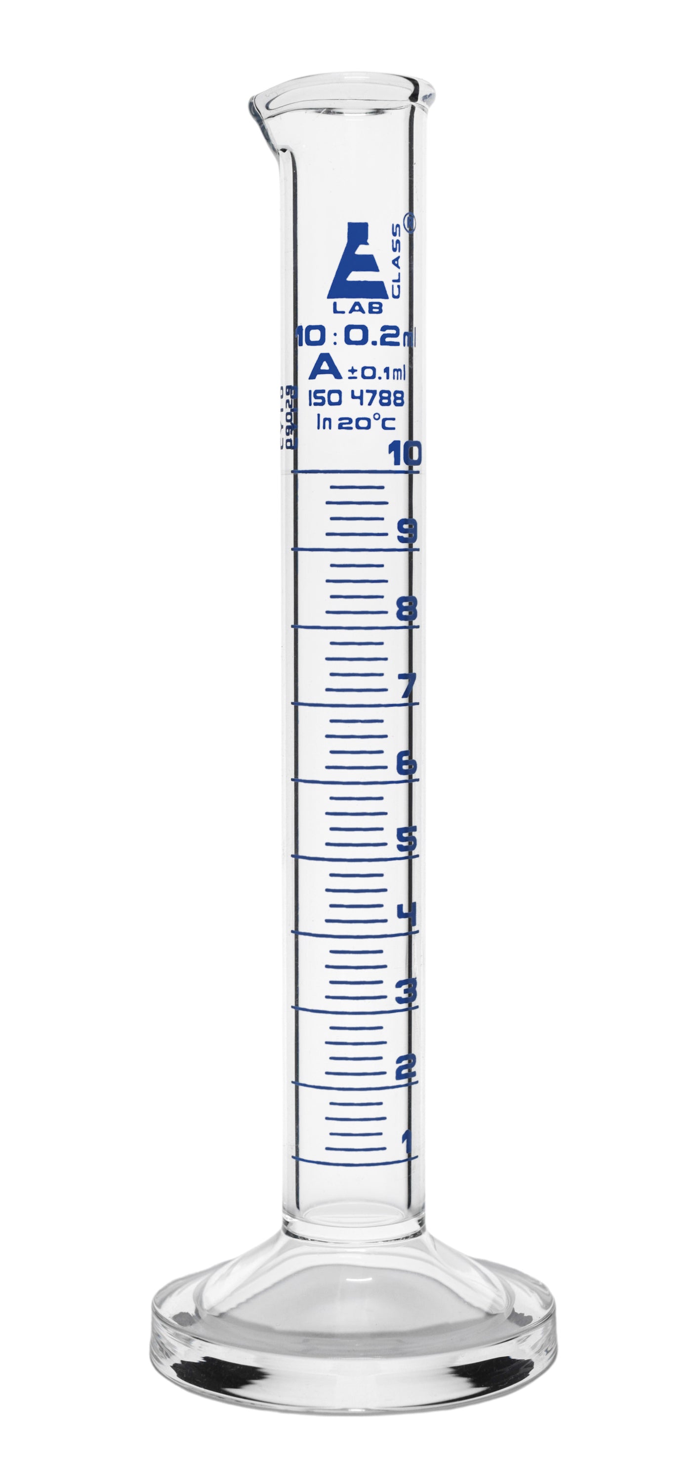 Graduated Cylinder, 10ml - Class A - Blue Graduations, Round Base ...