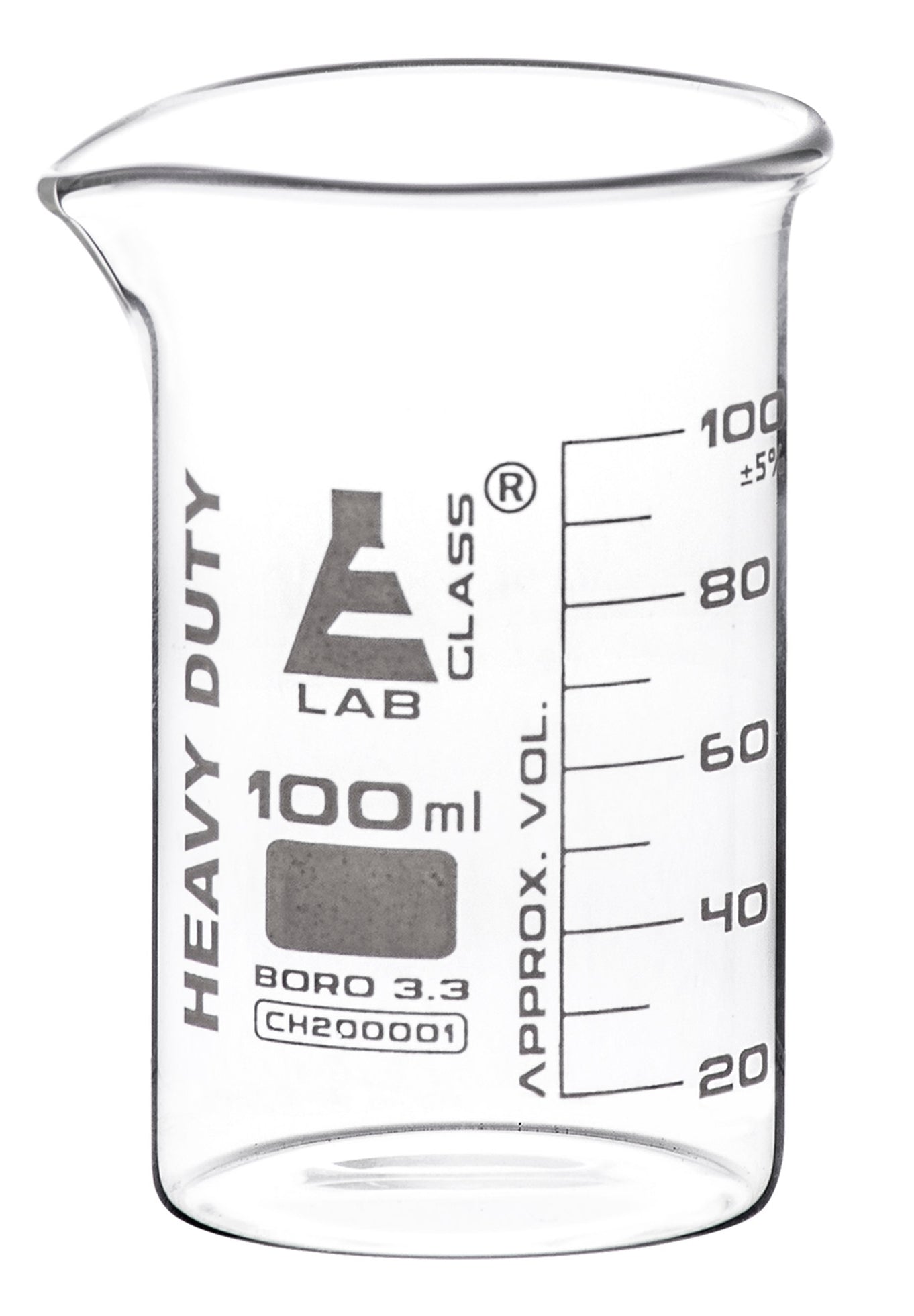 Heavy Duty Beaker 100ml 5mm Thick Uniform Walls Superior Durabil — Eisco Labs 5840